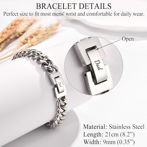 Pulsera cadena cubana para hombres y niños miniatura 4