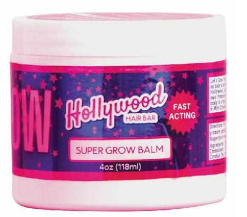 Hollywood Hair Bar Super Grow Scalp Balm - Revitalizing Scalp Balm, Vegan and Cruelty Free, 4 oz