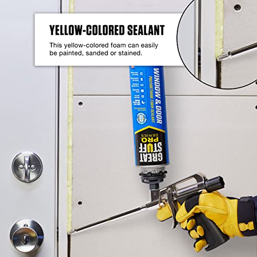 Image of Great Stuff Window & Door Gap Filler | Insulating Foam Sealant, 20 oz. - Yellow (12 Pack)
