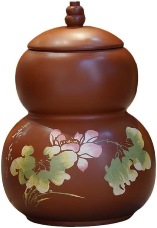 SONGCHAO Sugar Jar Purple Pottery Tea Storage Jar Creative Gourd Jar Sealed Storage Jar Household Loose Tea Jar Kitchen Food Storage Jar Tea Canister (Color : A)