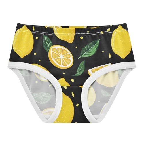 Wusikd Lemons Girls' Underwear Cotton Yellow Green Girls Briefs Soft Toddler Underwear 2T