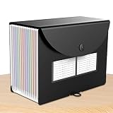 Rurbeder Dossiers en accordéon | Organiseur de fichiers en accordéon à 12 poches A4 | Organiseur portable en accordéon format lettre A4 pour reçus, factures et documents