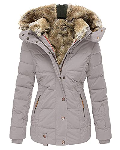Koodred Women's Faux Fur Hooded Coats Warm Puffer Thicken Parka Overcoat Lined Down Jacket Puffer Coats #TOP24