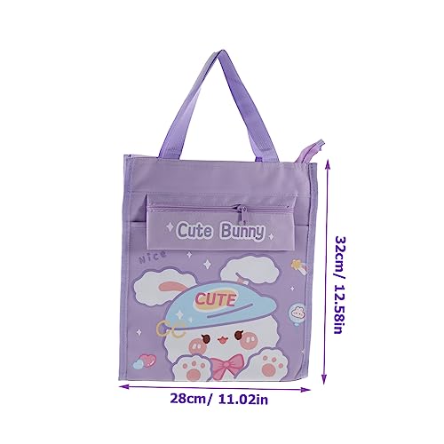 CLISPEED Large Capacity Tote Handbag for Books and Stationery Canvas Book Carrier for School Travel Shopping and Daily Use Stylish and Design2