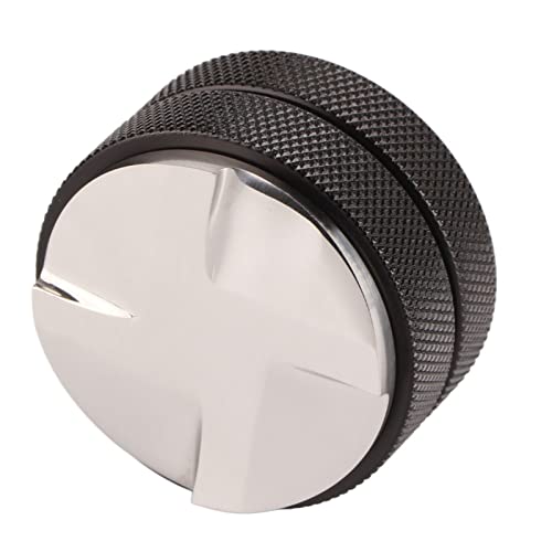 Fdit Manomissione del caffè da 58 Mm, Strumento di Stampa del caffè Manomissione Non Slip con Base Regolabile Resistente Alla Ruggine in Acciaio Inossidabile per L'uso Commerciale per (BLACK)