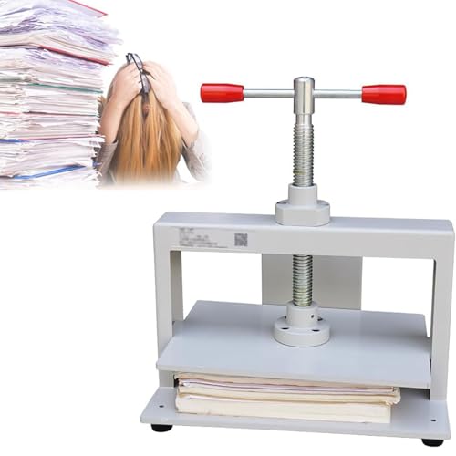 Dfdieratve Prensa de Papel Manual, para Aplanar Papeles de TamañO A3, A4 Y A5, Prensa de Papel Plana Manual con Marco de Acero de 14,5 Cm de Espesor, Prensa de Libros para FabricacióN de Papel,A5