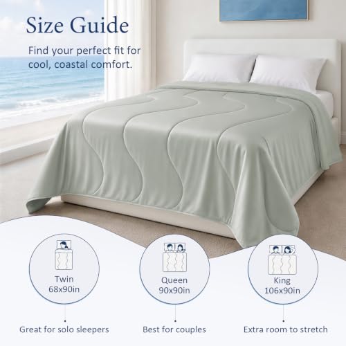 Image of Cooling Comforter for Hot Sleepers, Queen 90x90, Moonstruck | Cooling blanket feel, Q-Max >0.4 cool touch, double-sided cooling, Sorona fill, for night sweats, lightweight & breathable