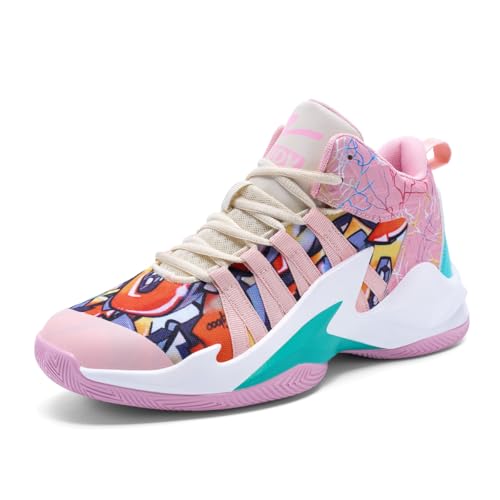 Top 10 Best Basketball Shoes to Wear Casually Reviewed 12 Mens Womens Basketball Shoes High Top Ultra-Light Fashion Anti Slip Streetball Master Breathable Outdoor Sneakers Cushioning Shoes for Fitness (Pink, Adult, Women, 9.5, Numeric, US Footwear Size System, Medium)