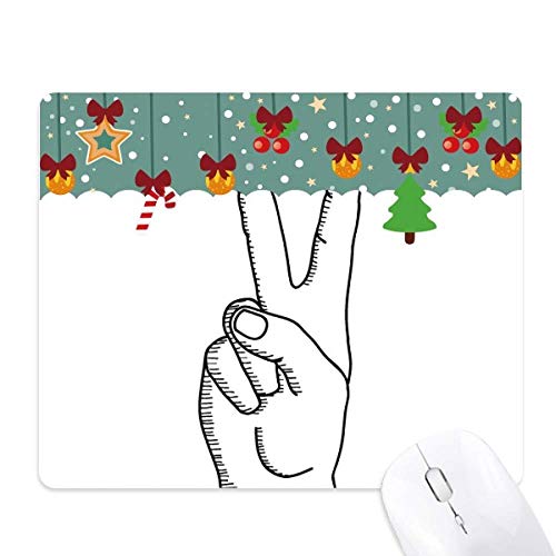 Tapis de souris de jeu et de bureau Victory Gesture en caoutchouc pour ambiance festive de Noël