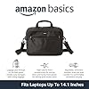 Amazon Basics Compact Laptop Shoulder Bag Carrying case with Accessory Storage Pockets (14 inch - 35.6 cm) Black, 1-Pack #1