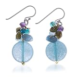 NOVICA Multigem Cluster Earrings with Quartz and .925 Sterling Silver Hooks, Thai Joy'