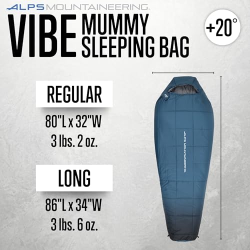 Bolsa de Dormir ALPS Mountaineering Vibe forma Momia +20° F color Aquamarine tamaño Standard miniatura 3