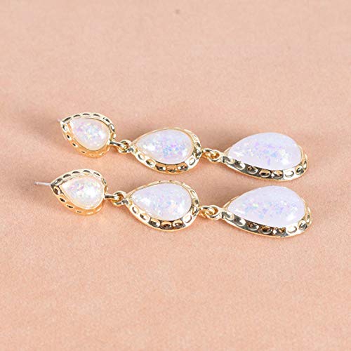 JENPECH 1 Par Ear Stud Earrings For Women Girls Gota De água Requintada Faux Gem Brincos Longos Joia