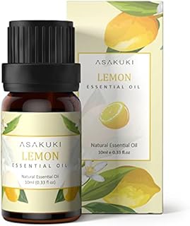 ASAKUKI Lemon Essential Oil 10ml for Diffusers, Home, Candle&Soap Making, Therapeutic-Grade Aromatherapy Essential Oil, 100% Natural Diffuser Oil for Skin Care, Stress Relief&Mind Calming