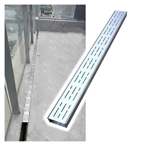 Slim Line Channel Drain Kit – 2, 4, 6, 8 Zoll breite Edelstahl-Entwässerungsrinne mit niedrigem Profil und Gittern für Terrasse, Pavillon, Hof, Balkon, Beton (4 x 2 x 39,4 Zoll) Slim Line Channel Drain Kit – 2, 4, 6, 8 Zoll breite Edelstahl-Entwässerungsrinne mit niedrigem Profil und Gittern für Terrasse, Pavillon, Hof, Balkon, Beton (4 x 2 x 39,4 Zoll)