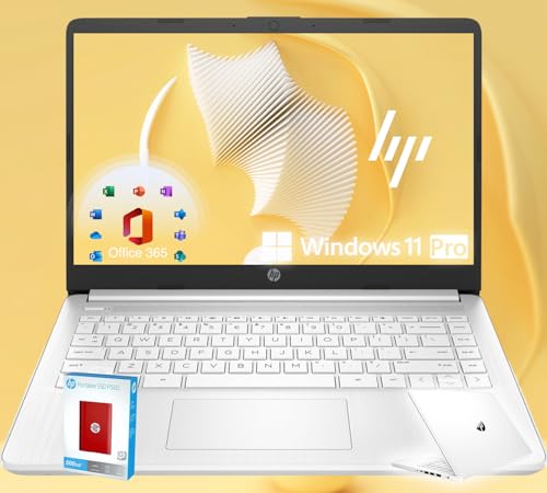 HP 14 Ultrabook ? Intel 4コア CPU ? 新学期限定版 Microsoft 365 ? 4GB RAM ? 1600GB ストレージ (64GB オンボード HP 512GB P500 ポータブル SSD + 1TB OneDri