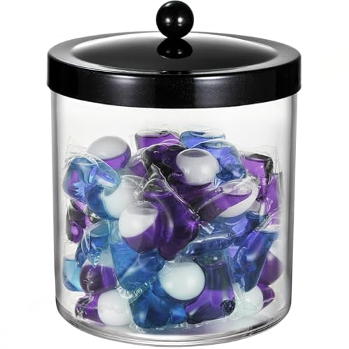 Amolliar 50 Oz Apothecary Jar - Clear Container with Stainless