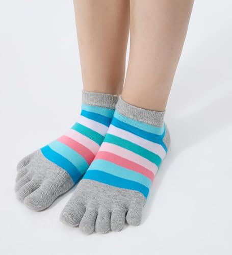 Image of Women Toe Socks 5 Finger Cotton Wicking Athletic 6 Pack 3 Pack