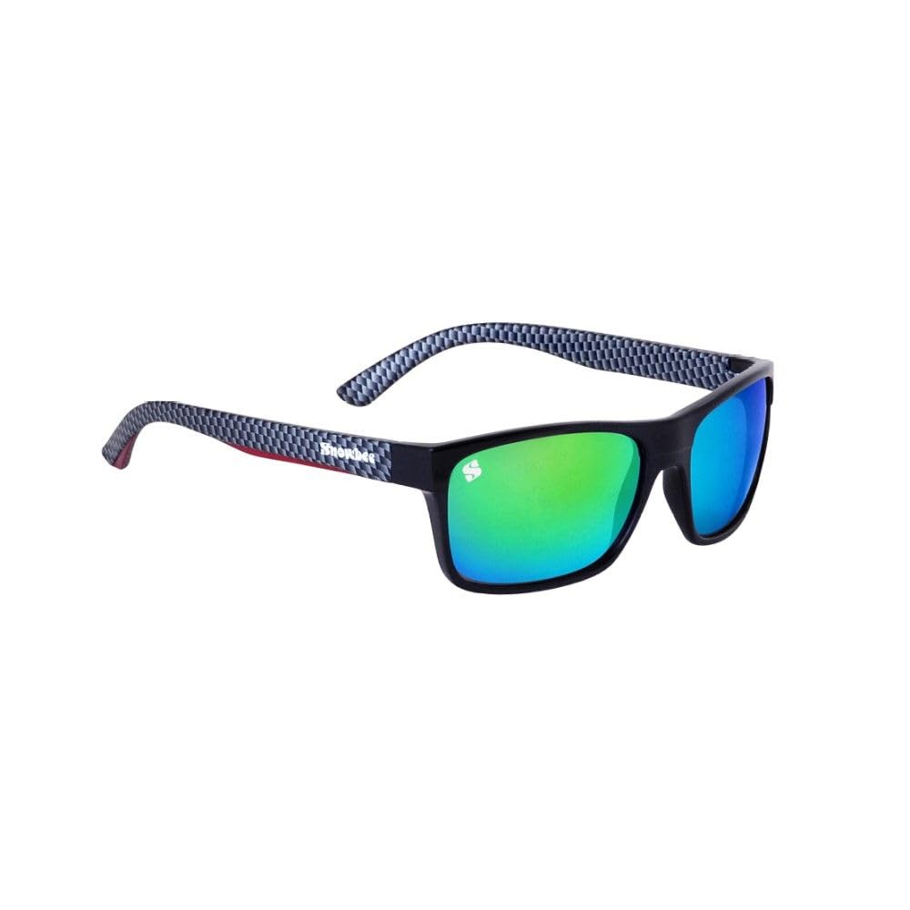 Snowbee Spectre Retro Full Frame Polarised Sunglasses – Lightweight Polycarbonate Frame, 1mm TAC Lenses – For Fly Fishing, Boating, Driving, Outdoor Sports (Yellow/Green Mirror)