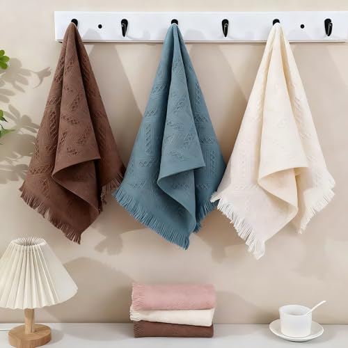 YoulerTex Luxury Decorative Hand Towels Bathroom: 2 Packs 14X30 100% Cotton Turkish Absorbent Soft Face Towel Set for Boho Bathroom Decor Kitchen Hotel Spa Farmhouse Guest Tea Gift - Image 4