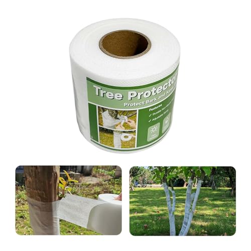 3" x 120' Tree Wrap to Protect Bark, Tree Trunk Protector Wrap - Protect Young Trees from Sunscald, Breathable and Sun-Proof Tree Wrap for Winter Freeze Protection (White)