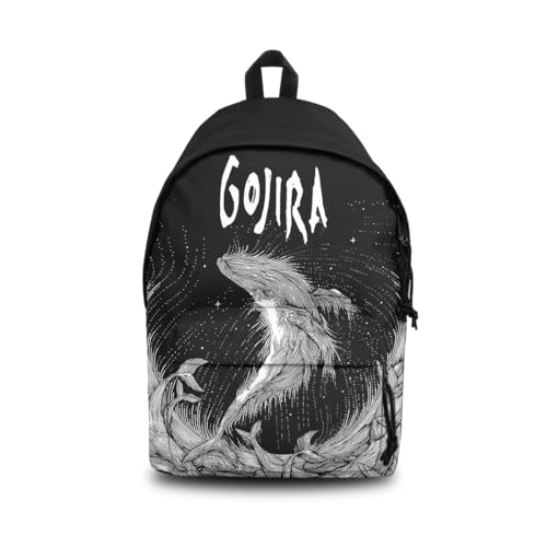 Gojira Daypack Woodblock Whale sac à dos solide dos rembourré contre la fatigue