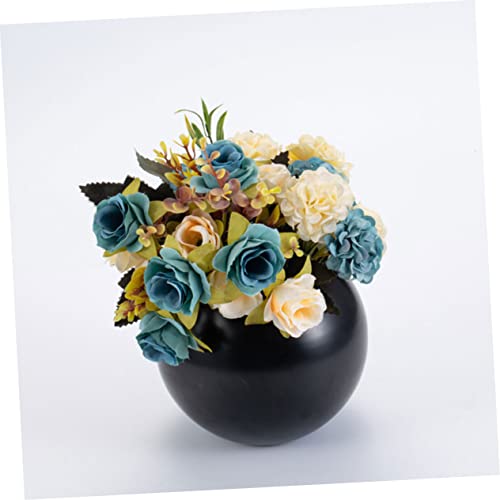 Yardwe 4Pcs Stainless Steel Vase Black Accent Decor Botanical Decor Rose Ornament Dried Flower Vases Round Metal Flower Pot Bonsai Flowerpot Reliable Flower Bottle Flower Vase For Home #TOP7
