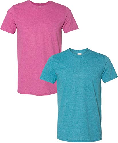 Image of Gildan Men's Softstyle Cotton T-Shirt, Style 64000, Pack of 2 Large HTHBerry-HTHGalapagos