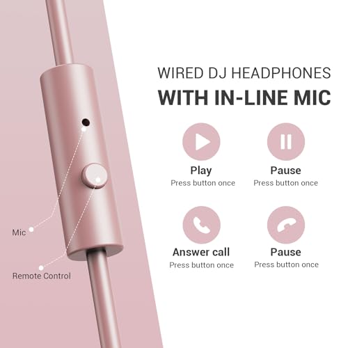 Image of OneOdio Wired Over Ear Headphones Studio Monitor & Mixing DJ Stereo Headsets with 50mm Neodymium Drivers and 1 /4 to 3.5mm Jack for AMP Computer Recording Podcast Keyboard Guitar Laptop - Pink