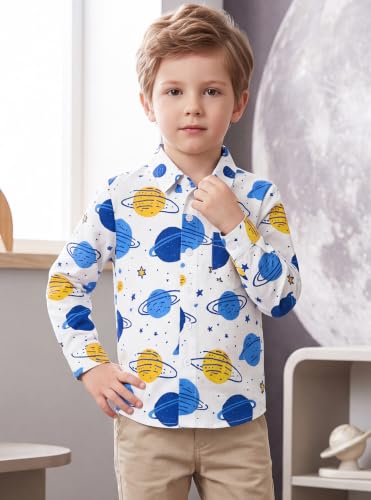 Image of Boys Hawaiian Button Down Shirt, Pure Combed Cotton Short Sleeve Size 3-15Y | Pure Combed Cotton, Smooth 60s yarn, Tagless Label, Pilling-Resistant, Shrink-Resistant, Fade-Resistant, Machine Washable