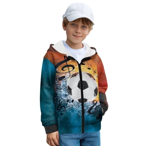 Boys' Full Zip Hoodie Warm Kids Fall Hooded Sweatshirt with Pocket Casual Long Sleeve Thin Jacket for Park Play S-XL