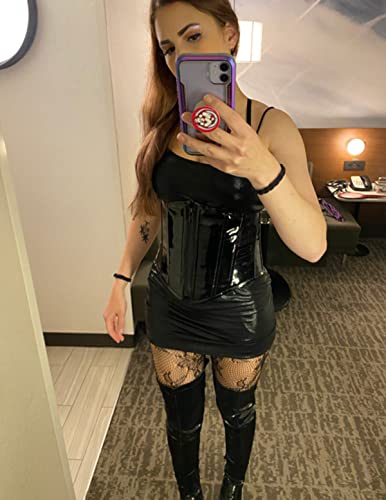 Sayfut Pvc Leather Steampunk Gothic Wasit Trainer Underbust Corset Bustier S, Black #TOP6