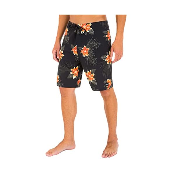 Hurley Printed 20" Stretch Board Shorts, Black/Habanero, 36 - Image 3