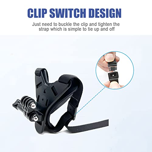 Wlpreoe Motorcycle Helmet Chin Strap Mount For Gopro Footage/Stable Pov, Attachament Accessories Kit For Gopro Hero 11 10 9 8 7 6 5(Black) #TOP3