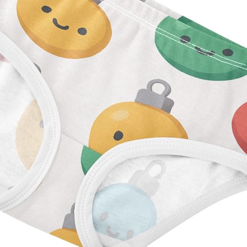 Girls' Triangle Panties Breathable Underwear for Girls Christmas Baubles Pattern4