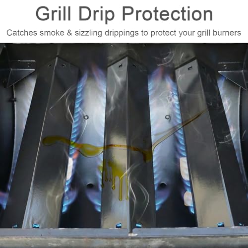 Image of CANDANA Premium Porcelain Coated Heat Plates Replacement for Char Griller 5050 5650 3001 3008 5072, 18 15 /16 x 3 7 /8 Inch Grill Heat Shields
