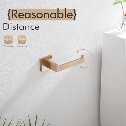Image of KOKOSIRI Toilet Paper Holders Wall Mounted Toilet Roll Holder for Bathrooms Hardware Washroom, Champagne Bronze Stainless Steel B2003CPG