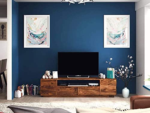 Image of DRIFTINGWOOD Malvina Sheesham Wood Sideboard Low Height TV Cabinet for Living Room | Wooden Free Standing TV Unit Side Board Table with 2 Drawer, 2 Door Cabinet & Shelf Storage | Teak Brown