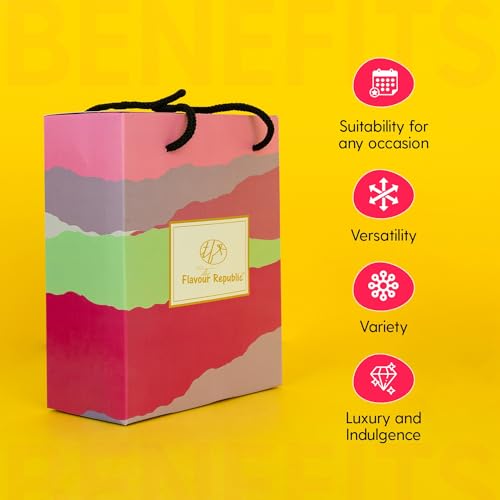 Image of The Flavour Republic Premium Diwali Celebration Snack Hamper | Bhai Dooj Gift Box with Assorted Cookies, Herb Garlic Crostini, Brownie Thins & Mukhwas Paan Shots | Healthy Gourmet Snacks for Birthdays, Anniversaries, Corporate & Family Gifting