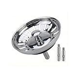 MultiAccesorios Colino e tappo per lavello da cucina, 80 mm, in acciaio inox antiruggine, sistema di pressione e tiraggio, filtro cattura rifiuti, adatto per lavastoviglie