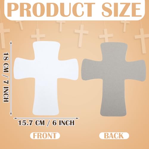 Windkream 48 Pcs Christian Cross Crafts for Kids 6 x 7 Inch Easter Cross DIY Sticky Religious Boards Make Your Own Sunday School Vbs Bible Crafts Christian Gift School Church Activities Decoration by Windkream - Image 2