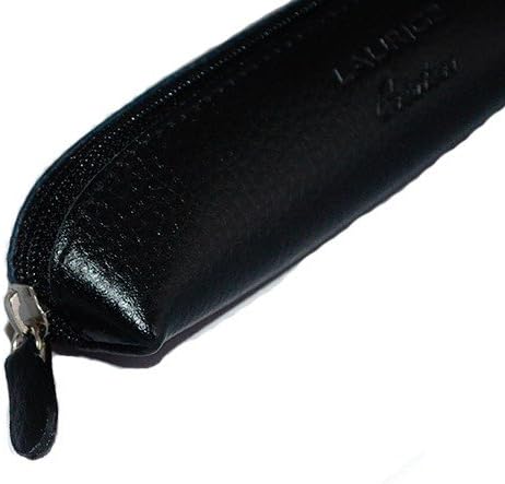 Mini Leather Purse - Pen/Make-Up/Applicator Holder by Laurige - Aubergine - Parent (Grey)