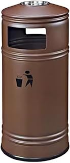 Cubo De Basura Comercial Con Bandeja Para Cenizas, Basura Retro Heavy Duty Impermeable Cubo De Basura A Prueba De Viento Para Patio, Parque, Oficina, Con 50 Bolsas De Basura ( Color : marrón , Tamaño
