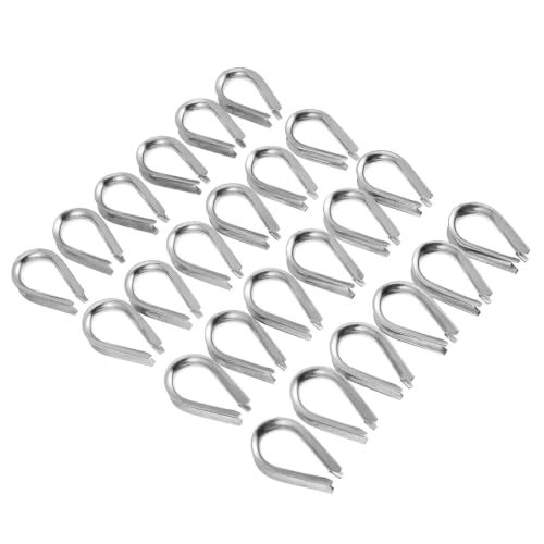 Didiseaon Rope Thimbles Abrasion Resistant and Sturdy Stainless Steel 24pcs Triangular Protection Ring Design for Climbing Rope and Cable Rigging for Mountaineering and Emergency