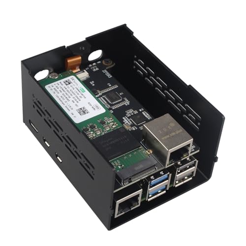 ZDE ZP593 PCIe to 2.5G Ethernet Port PCIe to M.2 Key M NVMe SSD HAT Expansion Board 2.5GB 2.5GBE with ZC506 Aluminum Case for Raspberry Pi 5 2GB 4GB 8GB 16GB