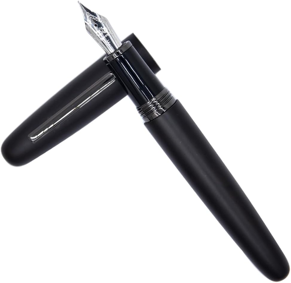 Jinhao 9056 Natural Wooden Vintage Fountain Pen,Fine Nib,Ebony