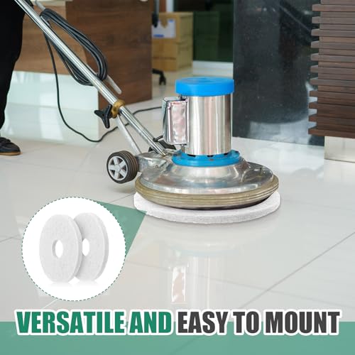 Teenyyou 5 Pcs 12" Cleaning Orbiter Pads Commercial Floor Buffer Pads Hardwood Floor Maintenance Scrubber Polisher Cleaning and Stripping for Orbiter Machine (White) by Teenyyou - Image 5