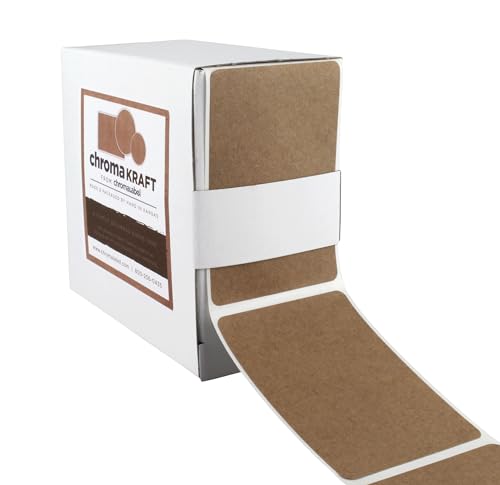 ChromaLabel 2 x 3 Inch Permanent Kraft Rectangle Labels, 250 Labels per Dispenser Box