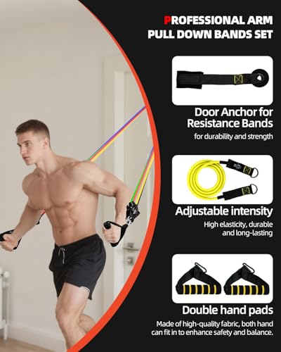 Abahub Widerstandsband Set 100lbs Resistance Bands 5-teiliges Fitnessband mit Türanker, Griffen & Fußschlaufe für Ganzkörpertraining, Home Gym, Ideal für Anfänger Fortgeschrittene