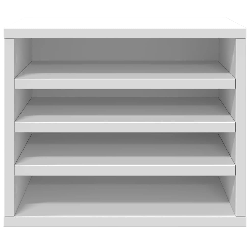 Mangloder - Organizer da scrivania bianco, 36 x 26 x 29,5 cm, in legno, per organizzazione dell'ufficio, portadocumenti, portadocumenti, portapenne e conservazione